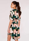 Paint Squares Drawstring Mini Dress, Green, large