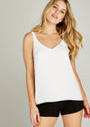 Strappy V Neck Vest Top, Cream, large