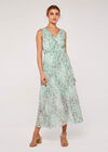 Botanical Grecian Pleat Dress, Mint, large