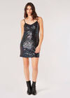 Sequin Cami Mini Dress, Black, large