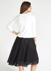 Ruffle Edge Knit Cardigan, Cream, large