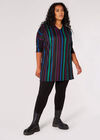 Curve Soft Touch Stripe Top, Black, large