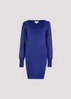 Bodycon Knitted Mini Dress, Blue, large