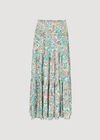 Paisley Tiered Maxi Skirt, Aqua - Turquoise, large