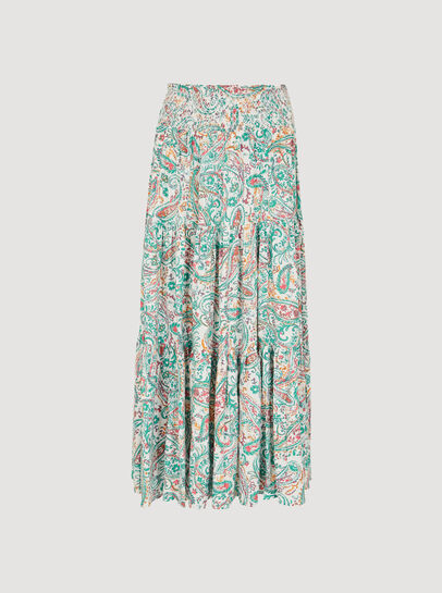 Paisley Tiered Maxi Skirt