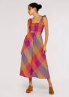 Plaid Midi Dress, Pink, large