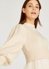 Mesh Skirt Jumper Dress, Stone, large