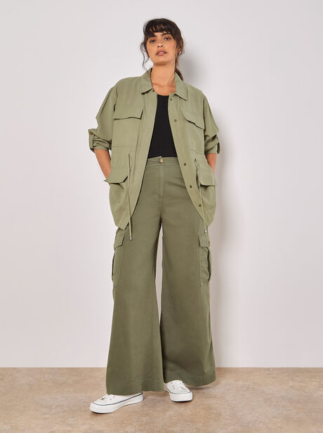 Wide Leg Chino Trousers