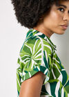 Tropical Leaf Print Shirt, Green, large