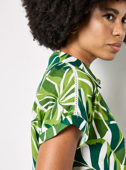 Tropical Leaf Print Shirt