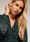 Leopard Drop Waist Ruffle Dress, Green, large