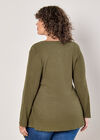 Curve Waffle Knit Wrap Top, Khaki, large
