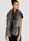 Grey Faux Fur Longline Scarf, Grey, large