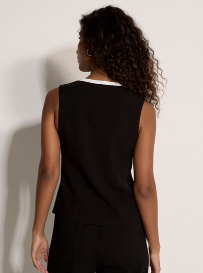 Jersey Crepe Monochrome Waistcoat
