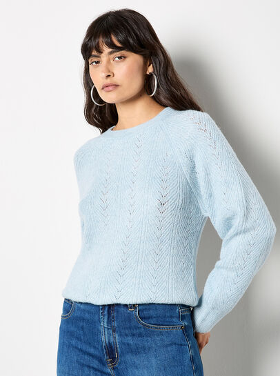 Chevron Pointelle Shimmer Jumper