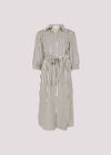 Stripe Shirt Midi Dress, Stone, large