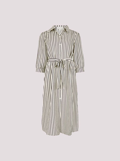 Stripe Shirt Midi Dress