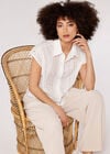 Broderie Short Sleeve Shirt, White, large