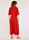 Tie Front Jumpsuit, Red, large