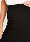 Black Ribbed Bodycon Mini Skirt, Black, large