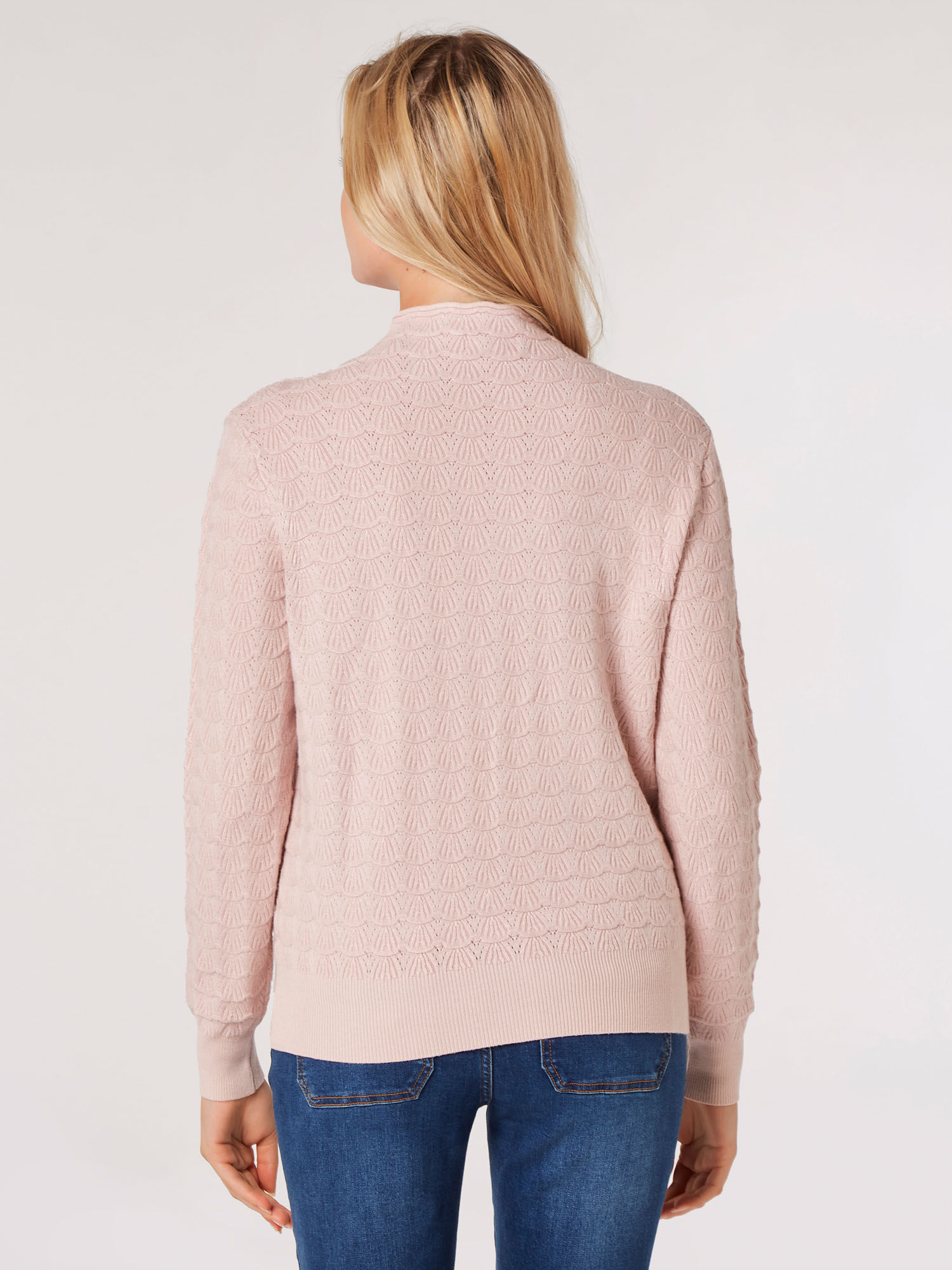 Pink pointelle jumper top
