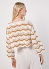 Crochet Waves Cropped Top, White, large