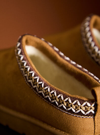 Faux Fur Lined Suede Slipper Boot