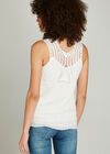 White Crochet Detail Vest Top, White, large