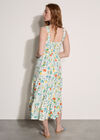 Postcard Print Tiered Midi Dress, Cream, large