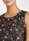 Floral Spring Lace Shift Dress, Black, large