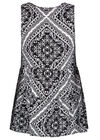 Monochrome Tile Print Vest Top, Black, large