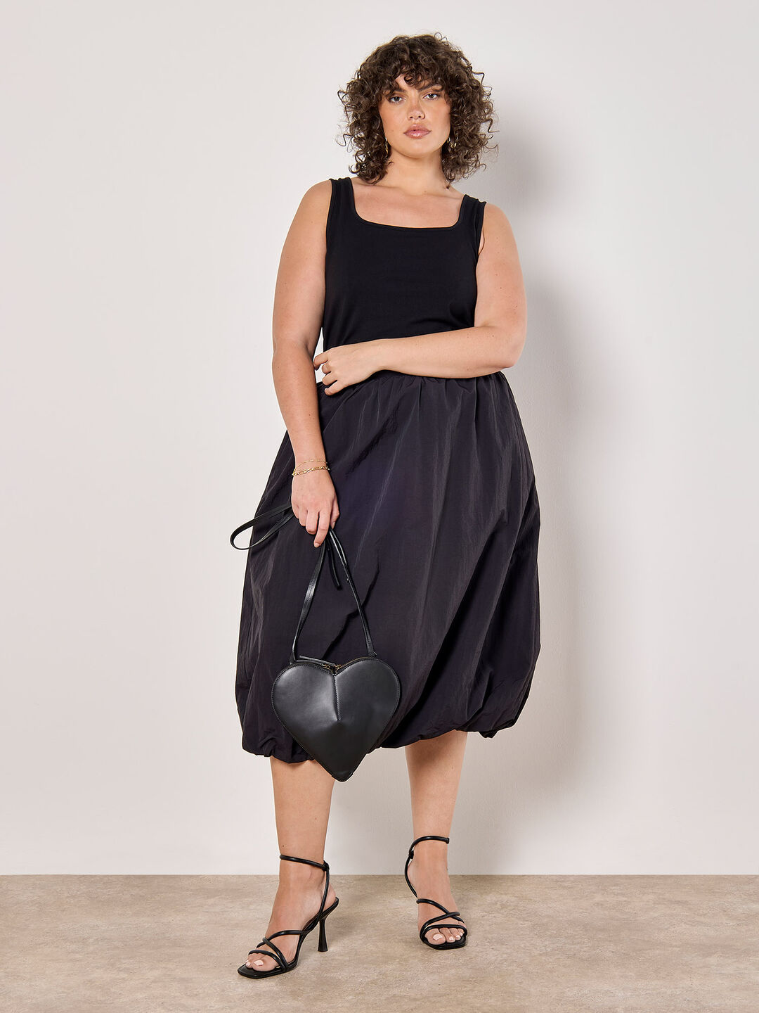 Image of Curve Puffball Midi Skirt