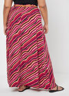 Curve Retro Wave Maxi Skirt, Pink, large