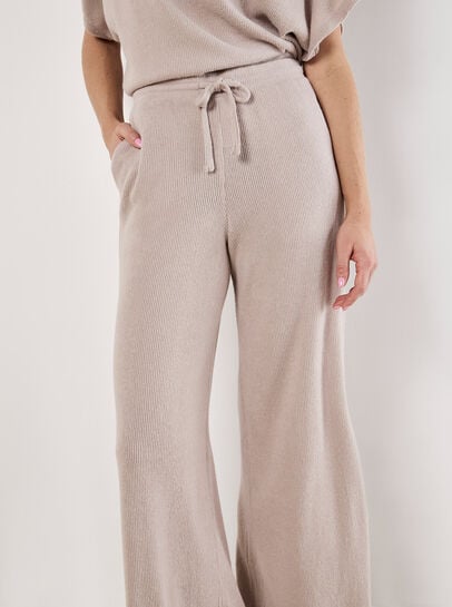 Soft Knit Wide Leg Trousers