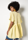 Oversized Pure Linen Tunic, Yellow, large