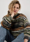 Space Dye Stripe Fluffy Jumper, Green, large
