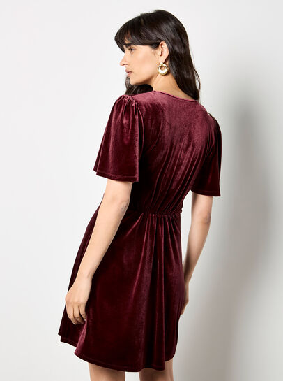Empire Waist Velvet Mini Dress