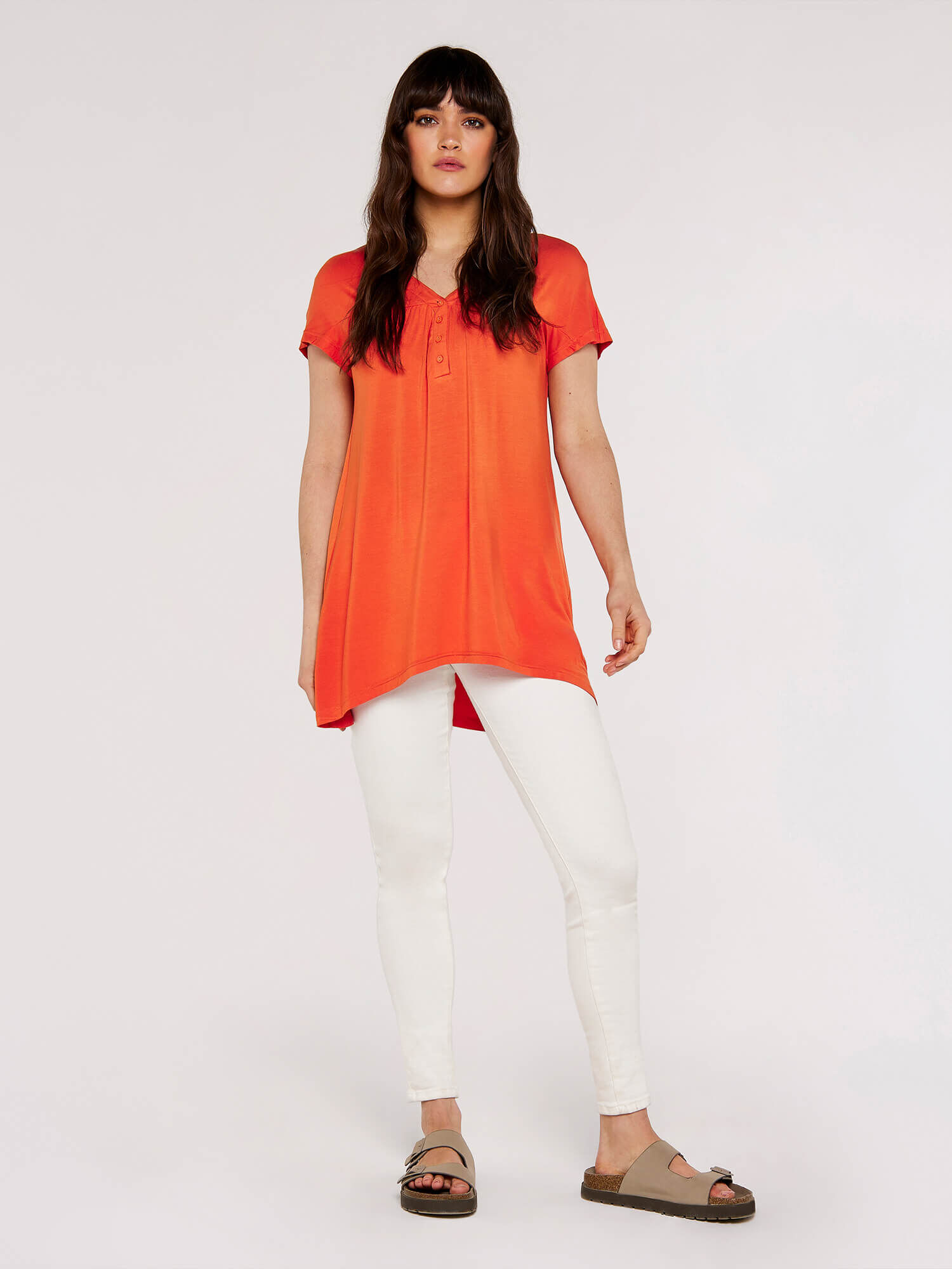 Buttoned High Low Tunic