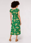 Floral Milkmaid Midi Dress, Green, large