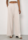 Soft Tailored Wide Leg Trousers, Stone, large