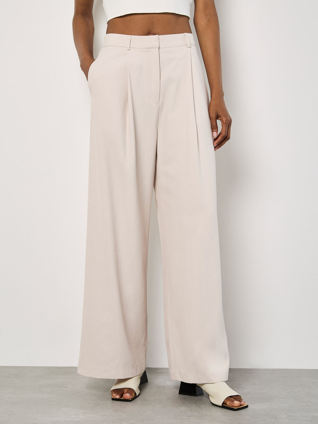 Image of Soft Tailored Wide Leg Trousers