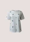 Floral Embroidered Cotton T-Shirt, White, large