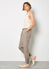 Pure Linen Tapered Joggers, Stone, large