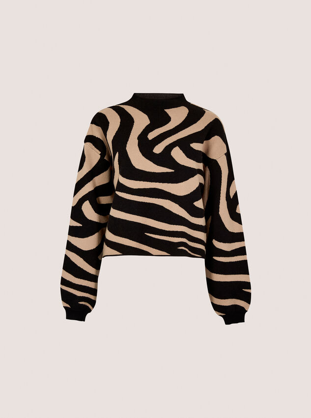Zebra Print Jumper, Black, large