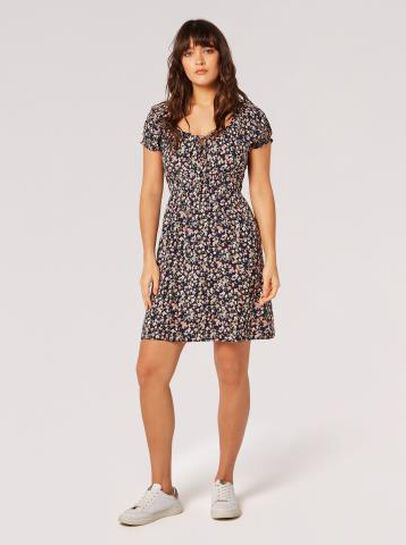Ditsy Floral Milkmaid Mini Dress