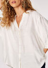 Textured High-Low Shirt, White, large