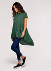 Ikat Dot Oversized Top, Green, large