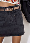 Denim Mini Skirt, Black, large