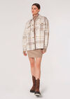 Classic Check Shacket, Stone, large