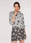 Gradient Stars Border Dress, Grey, large